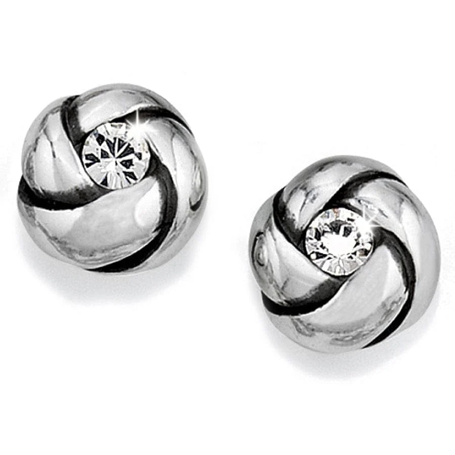 Brighton Silver/Stone Love Me Knot Mini Post Earrings - From Me To You