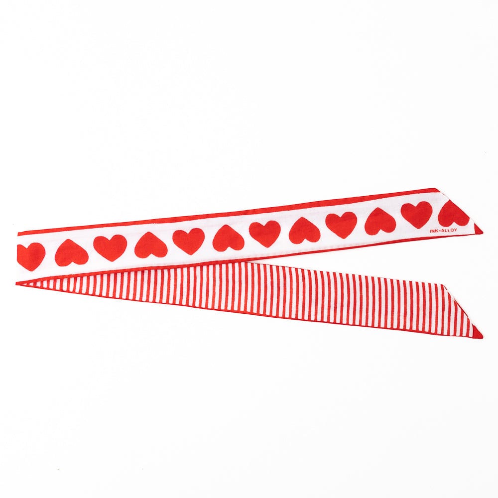 Camile Skinny Scarf Heart Print 36x2 - From Me To You