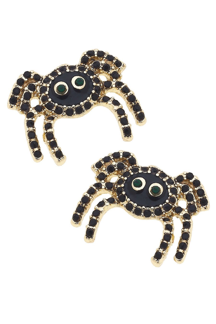 Canvas [26481E - BK] Pave Spider Stud Earrings in Black - From Me To You