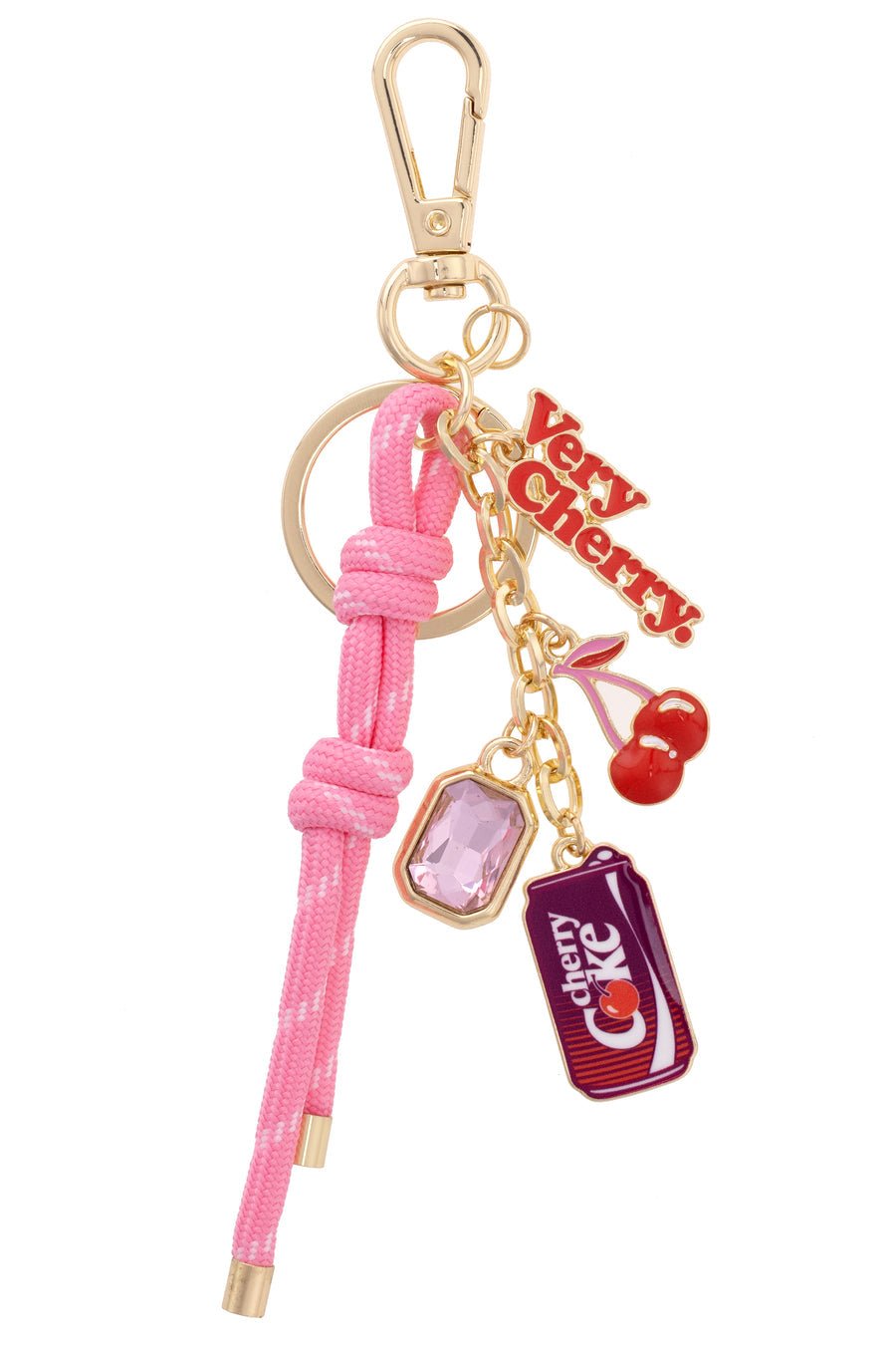Canvas [26598BC - CH] Cherry Coke Cluster Bag Charm in Light Pink - From Me To You