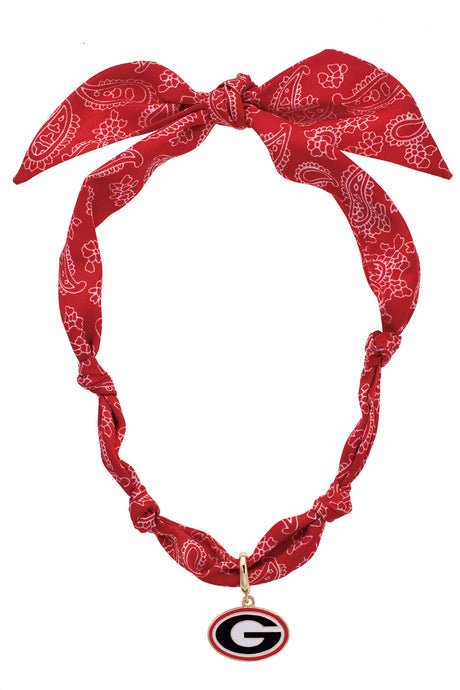 Canvas [26800N - GA] Georgia Bulldogs Logo Bandana Scarf Necklace - From Me To You