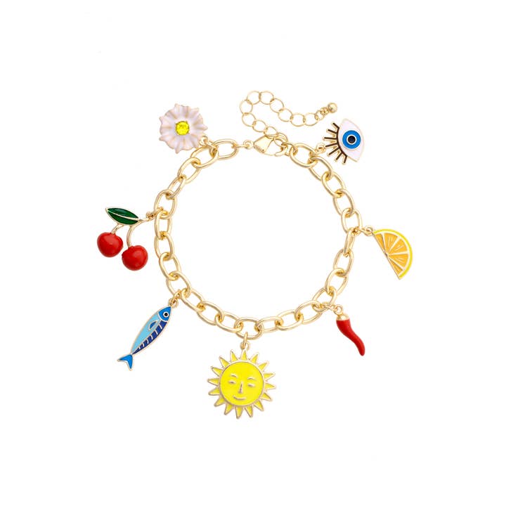 Canvas [27150B - MU] Mediterranean Icons Charm Bracelet in Multi - From Me To You