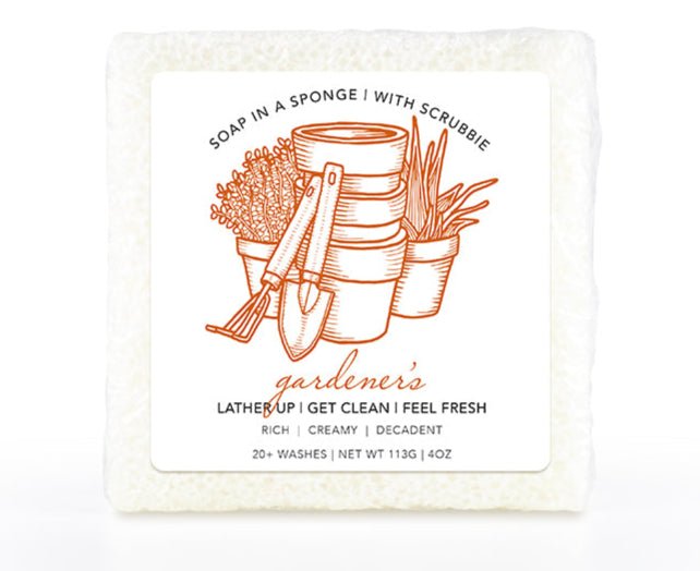 Caren Soap Sponge | Gardener's | Square with Scrubbie - From Me To You
