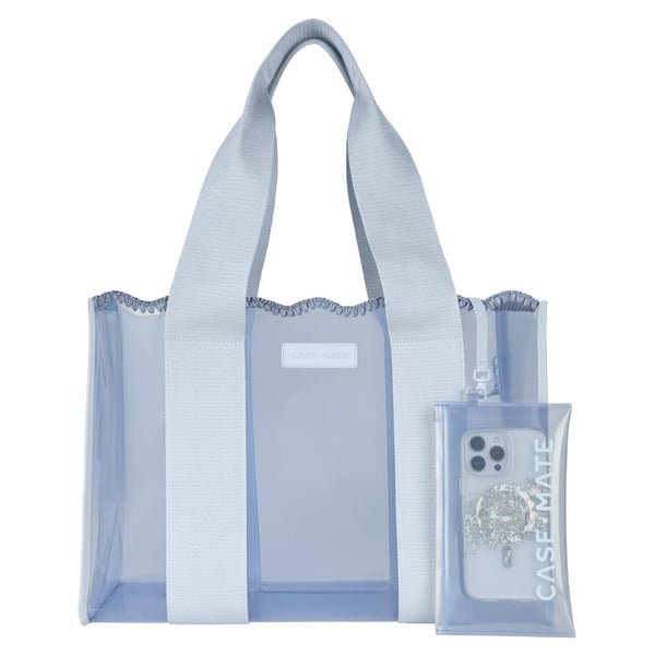 Case - Mate Jelly Tote w/ Phone Pouch - Carolina Blue Crochet Wave - From Me To You