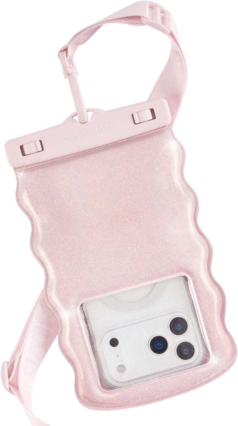 Case - Mate Wavy Waterproof Floating Pouch - Large - Ballet Pink Twinkle - From Me To You