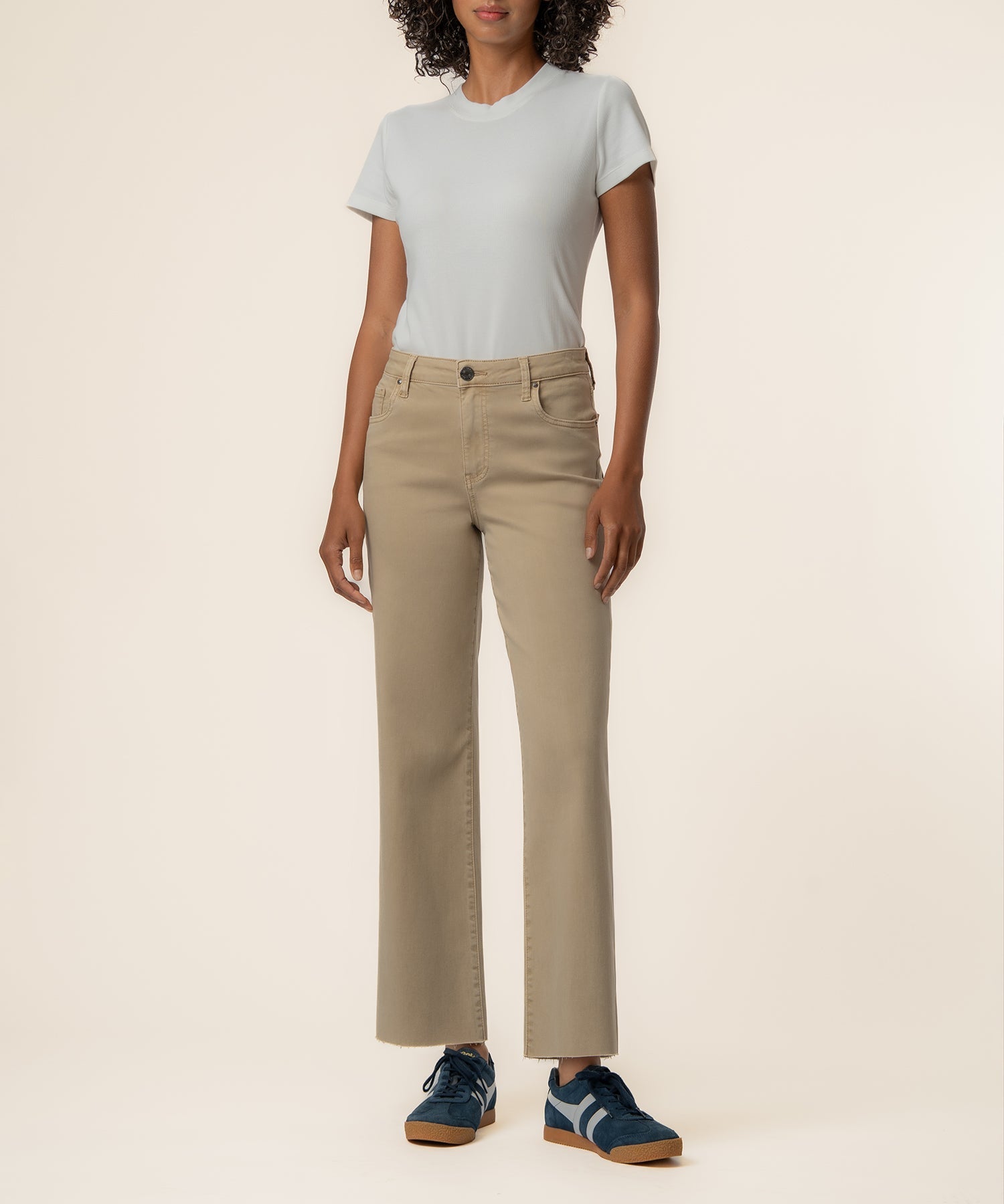 Charlotte Twill High Rise Wide Leg in Oat - From Me To You