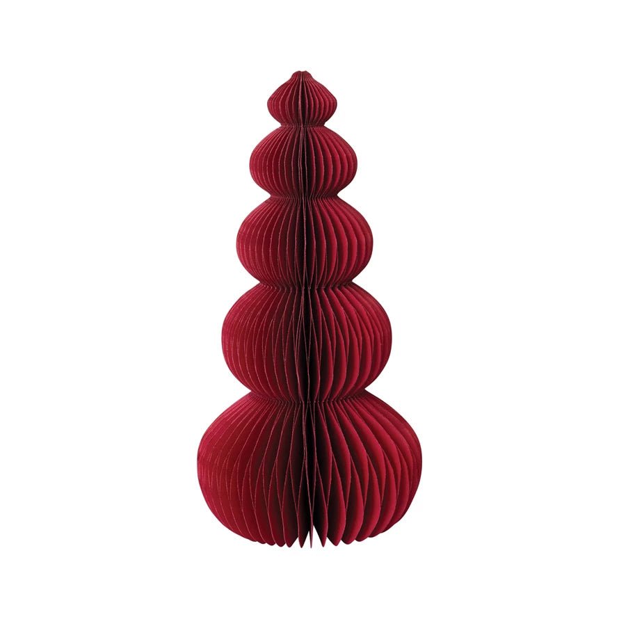 Creative Co op 6 - 3/4"Rnd x 14"H Paper Folding Honeycomb Tree,Cranberry Color - From Me To You