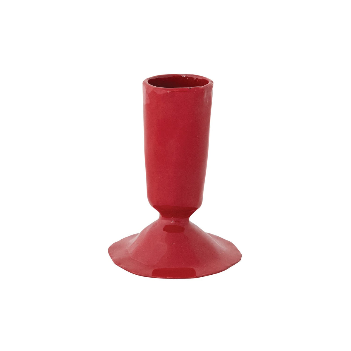 Creative Co-op Hand-Forged Enameled Cast Iron Taper Holder, Red-Small - From Me To You