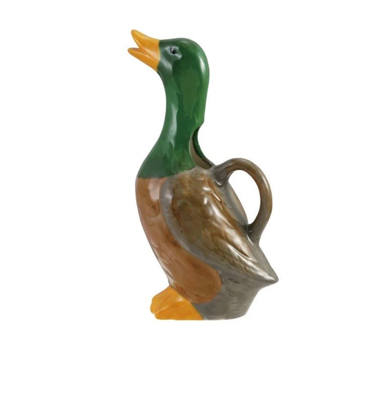Creative Co - op Hand - Painted Stoneware Duck Shaped Pitcher, Multi Color - From Me To You