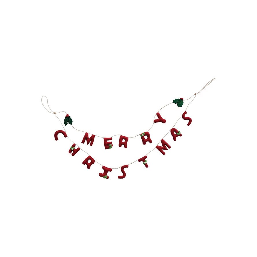 Creative CO - OP Wool Felt Garland W/ Merry Christmas - From Me To You