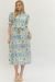 Entro - Botanical print short puff sleeve midi dress - Blue - From Me To You