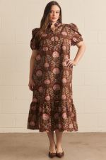 Entro-PLUS SIZE-Floral Print Midi Dress - From Me To You