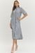 Entro - Stripe 3/4 sleeve midi dress - Navy - From Me To You