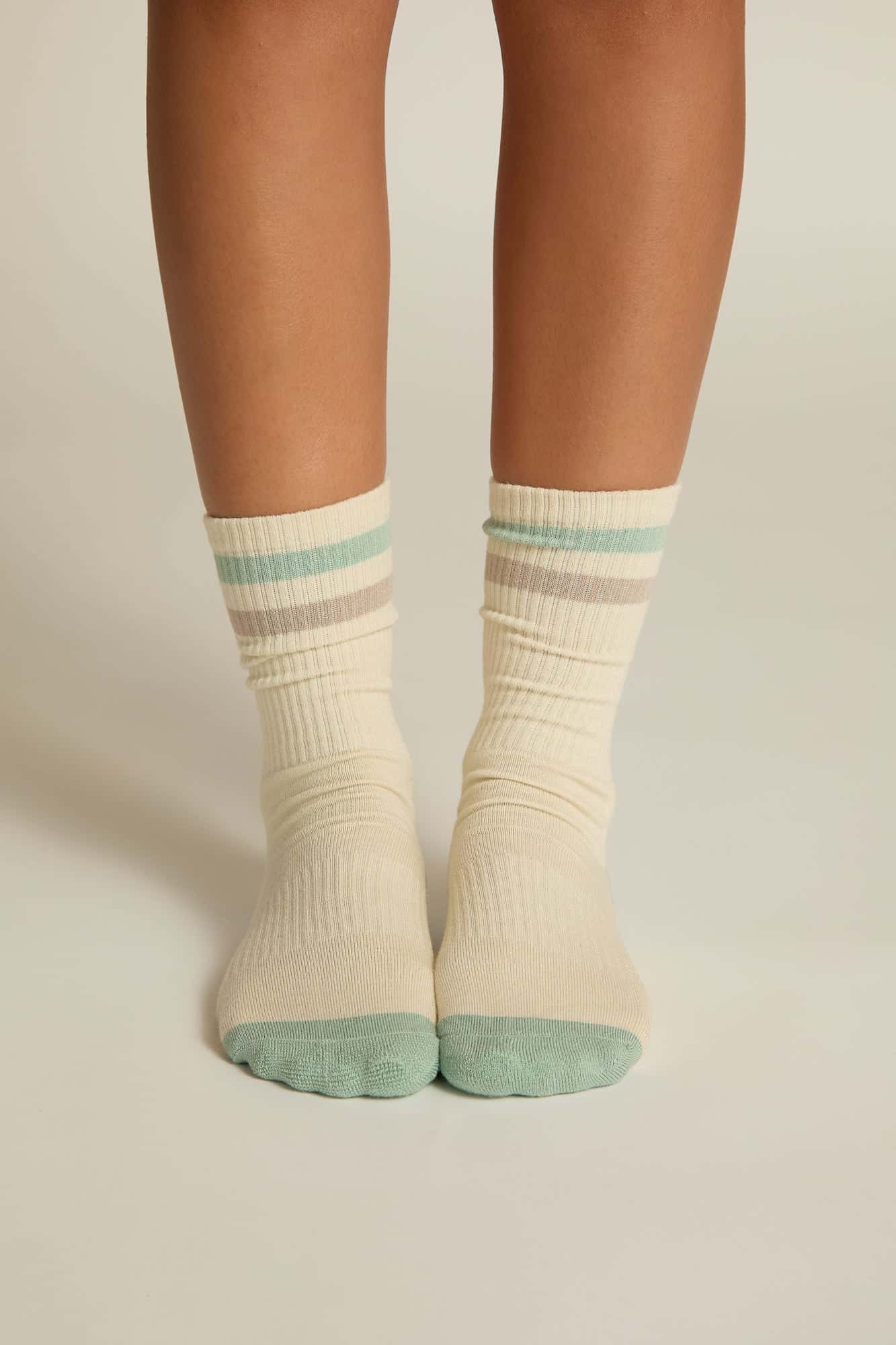 Faceplant Dreams - Bamboo Retro Crew Sock - Aqua - From Me To You