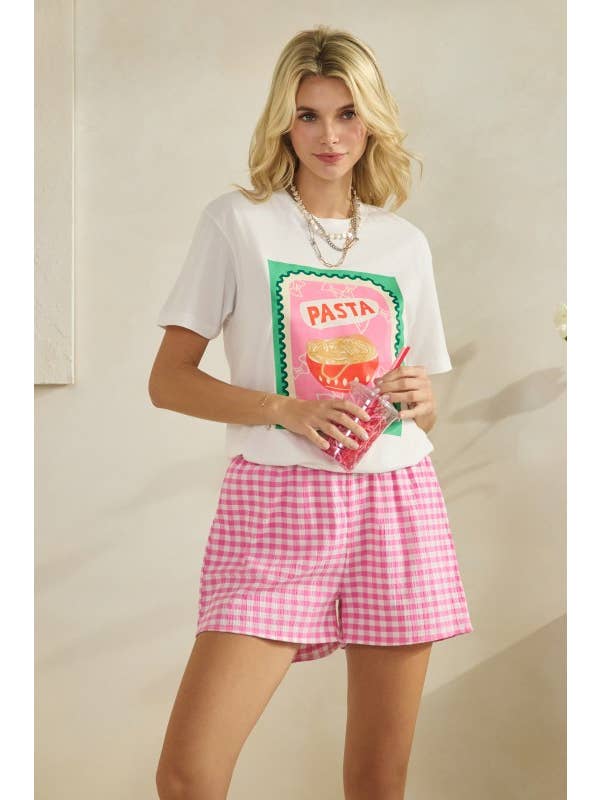 Gee Gee - Pasta Graphic Short Sleeve Tee - From Me To You