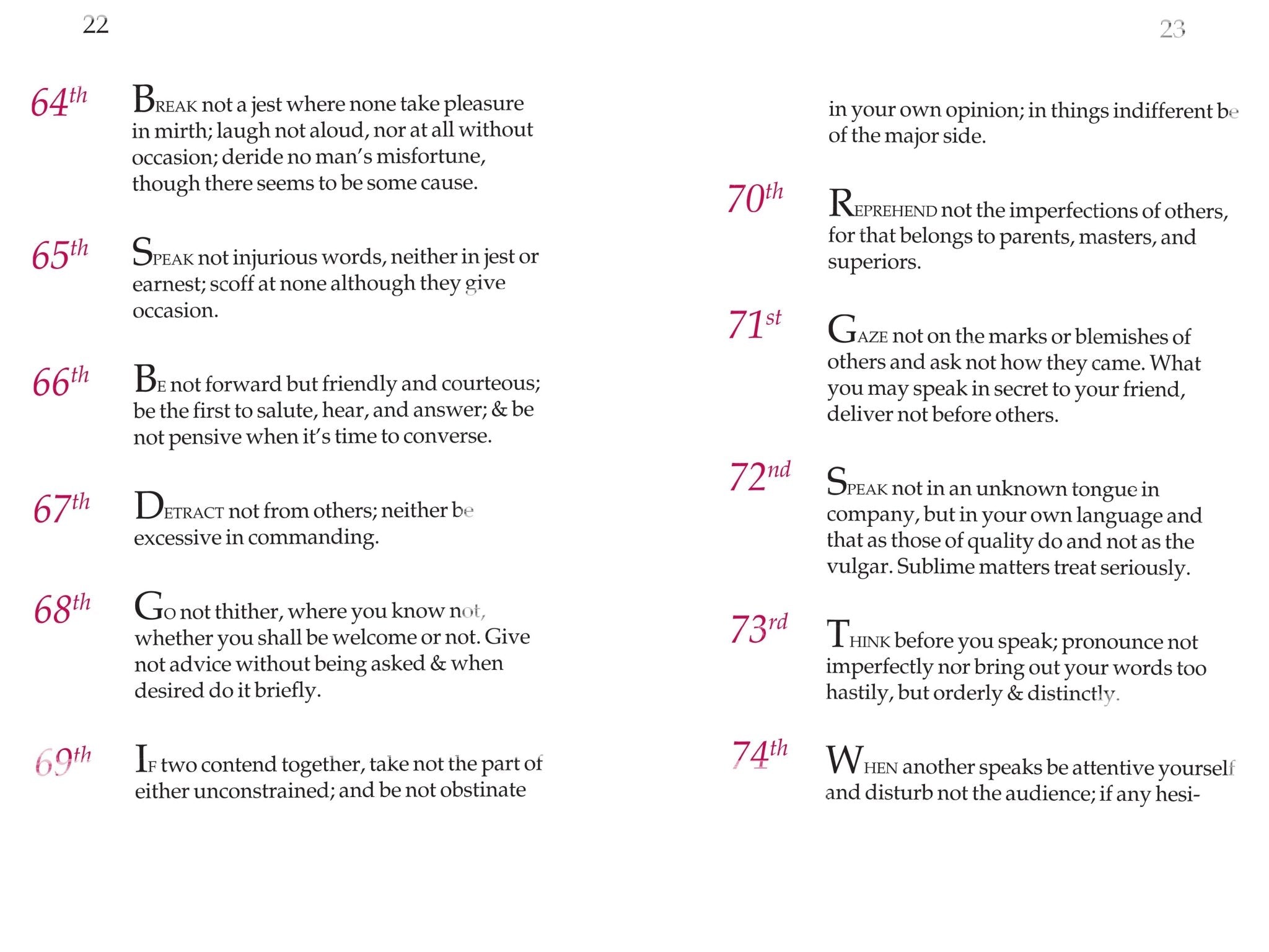 George Washington's Rules of Civility and Decent Behaviour - From Me To You