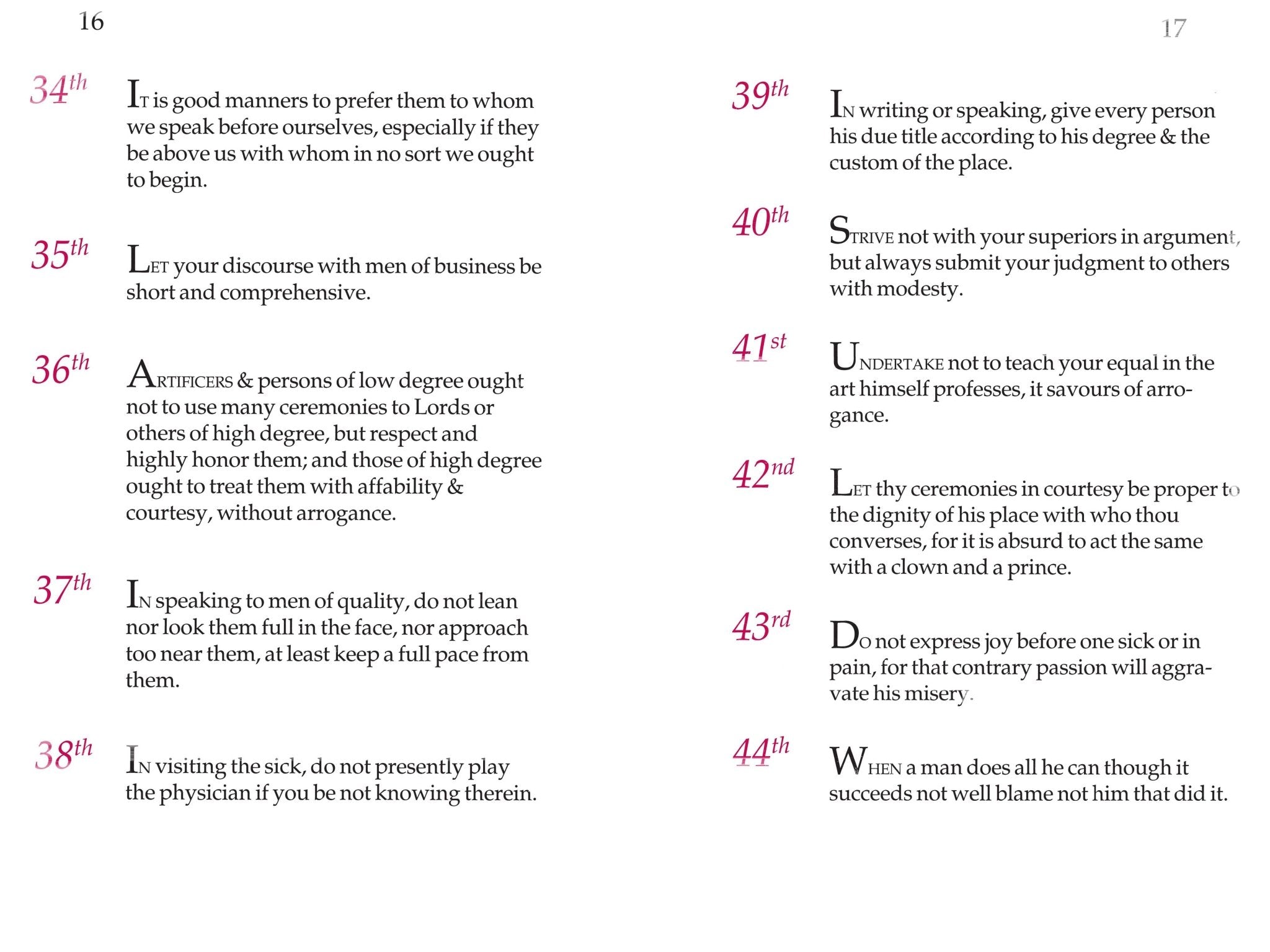 George Washington's Rules of Civility and Decent Behaviour - From Me To You
