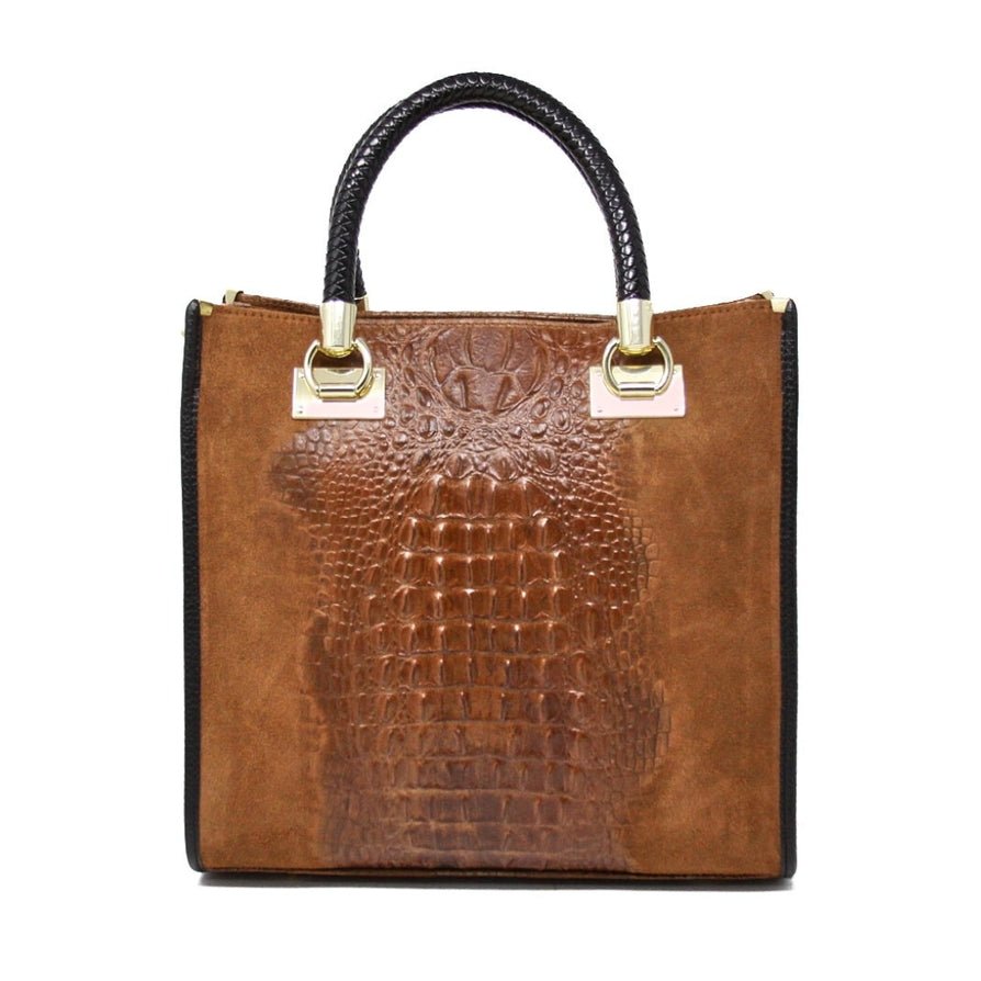 GF13221 GENUINE ITALIAN LEATHER PORTFOLIO BAG - CAMEL - From Me To You