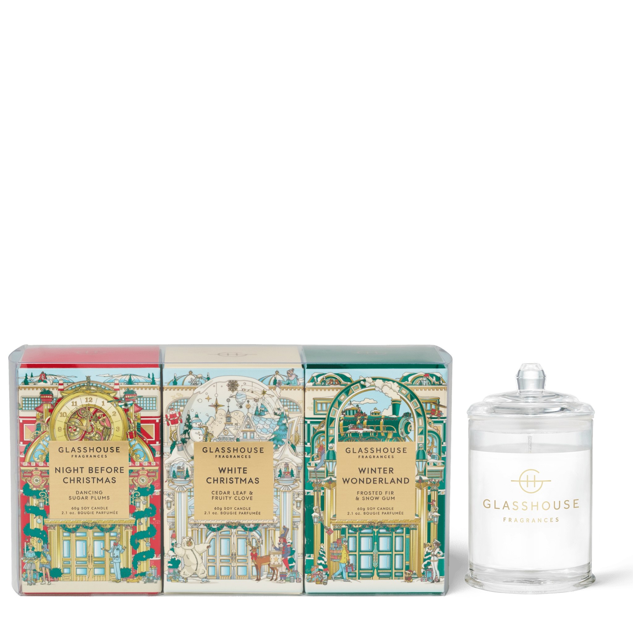 Glasshouse Candle Trio Gift Set Christmas - 25 - From Me To You