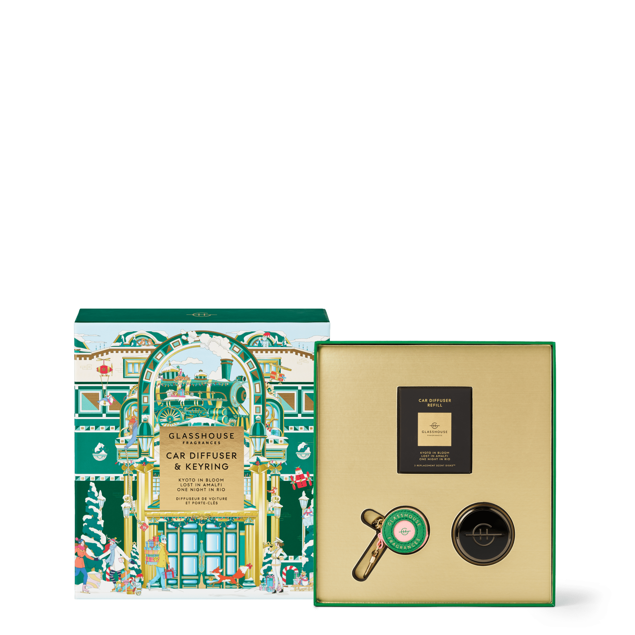 Glasshouse - Car Diffuser Gift Set and Key Ring - Christmas - 25 - From Me To You