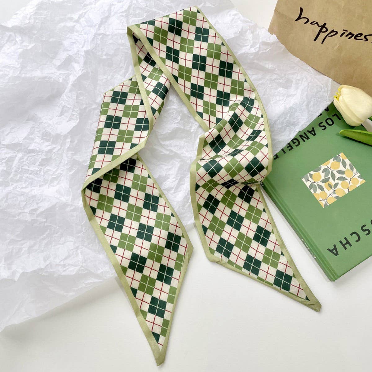 GREEN FRESH PROFESSIONAL SCARF AND RIBBON_CWASC0712 - From Me To You