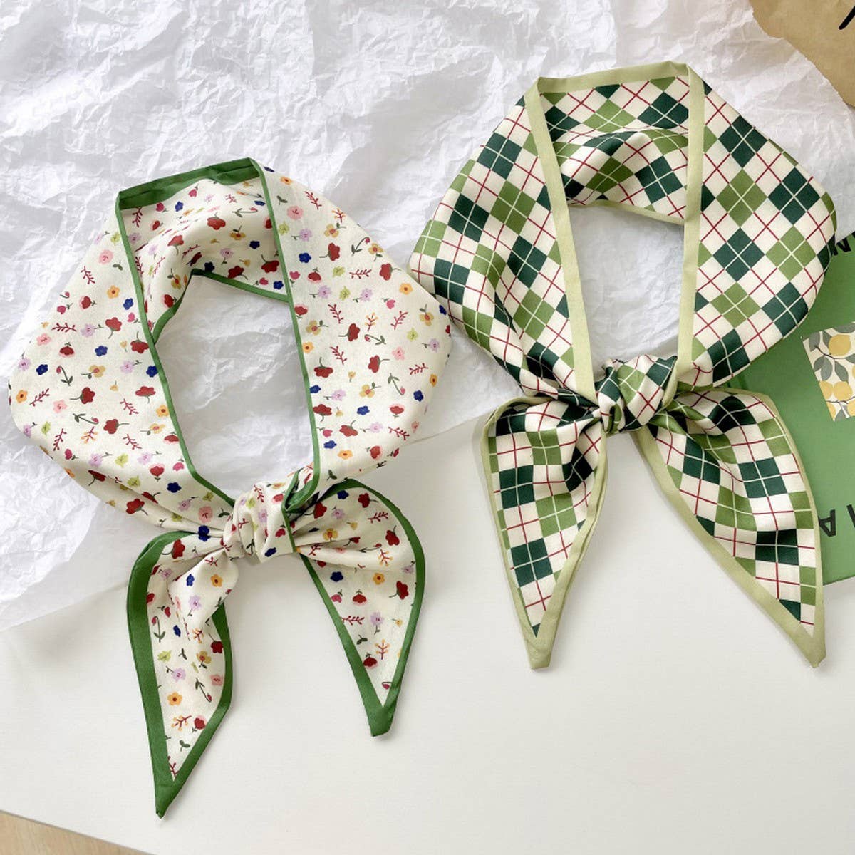 GREEN FRESH PROFESSIONAL SCARF AND RIBBON_CWASC0712 - From Me To You