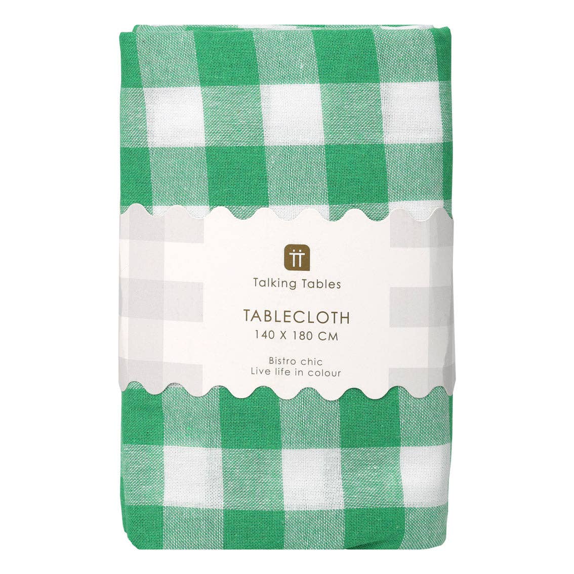 Green & White Gingham Tablecloth | Tableware| - From Me To You