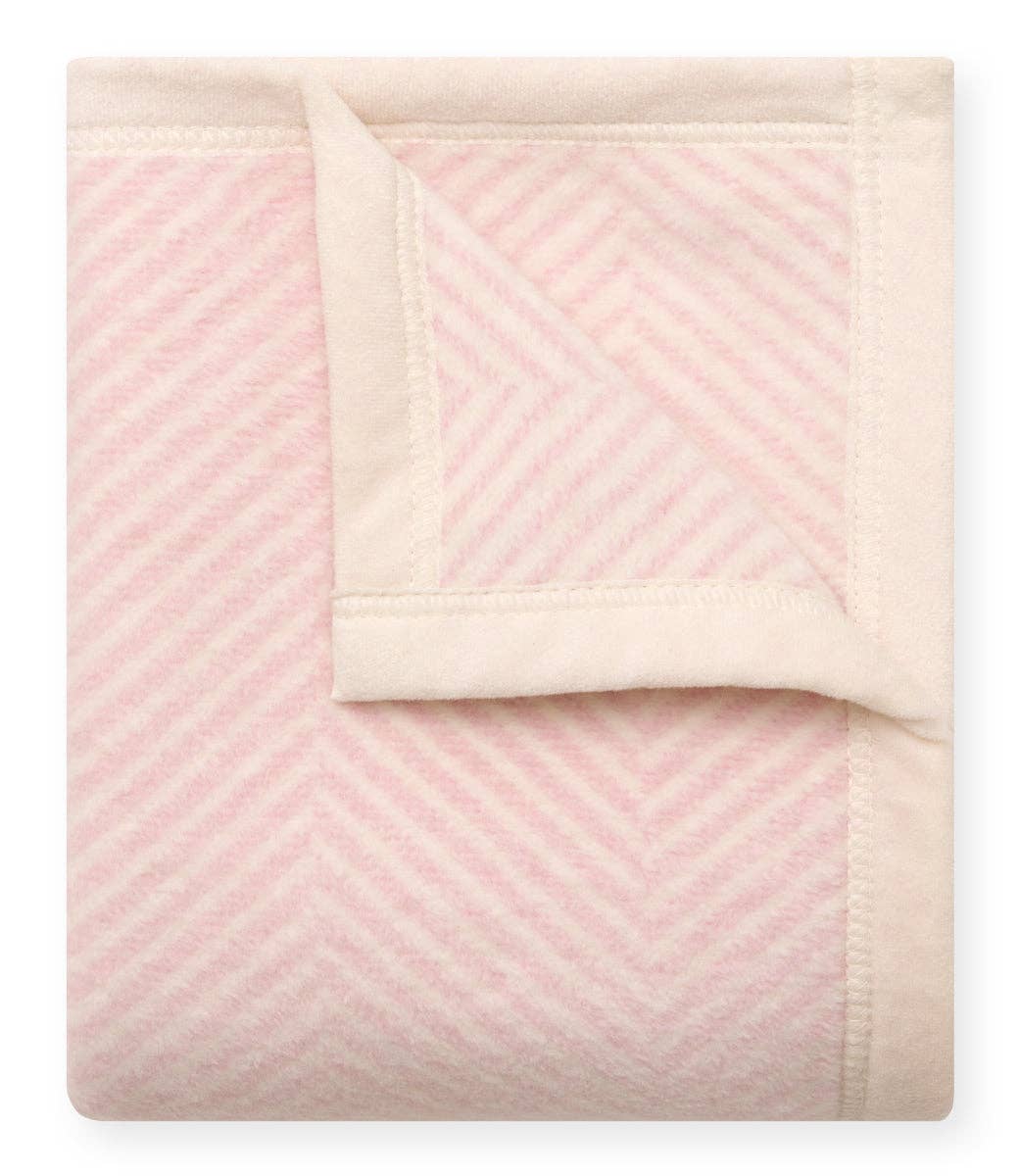 Harborview Herringbone Ballet Pink Mini Blanket - From Me To You