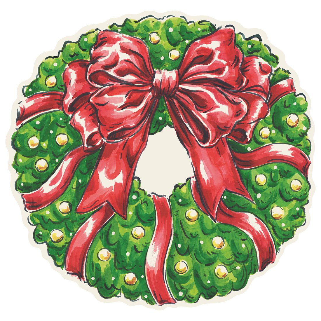 Hester & Cook Die - cut Holiday Wreath Placemat - 12 Sheets - From Me To You