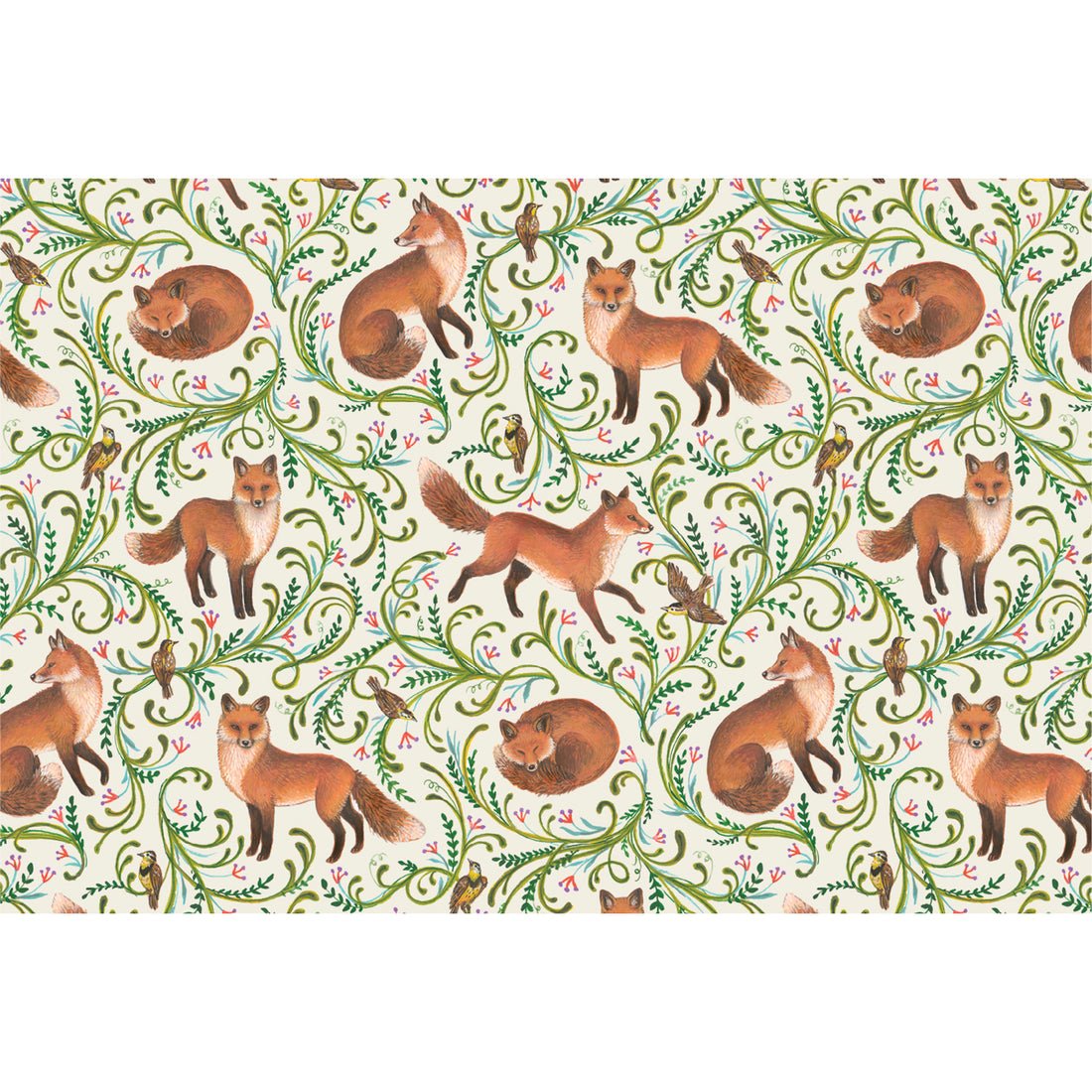 Hester & Cook Fanciful Foxes Placemat - Pad of 18 Sheets - From Me To You