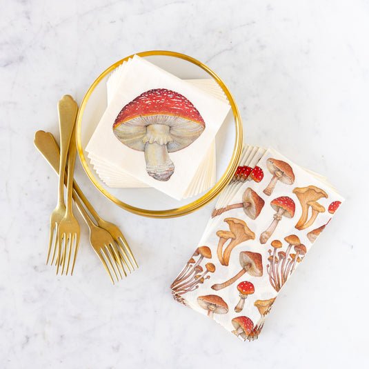 Hester & Cook Mushroom Cocktail Napkins - pack of 20 - From Me To You