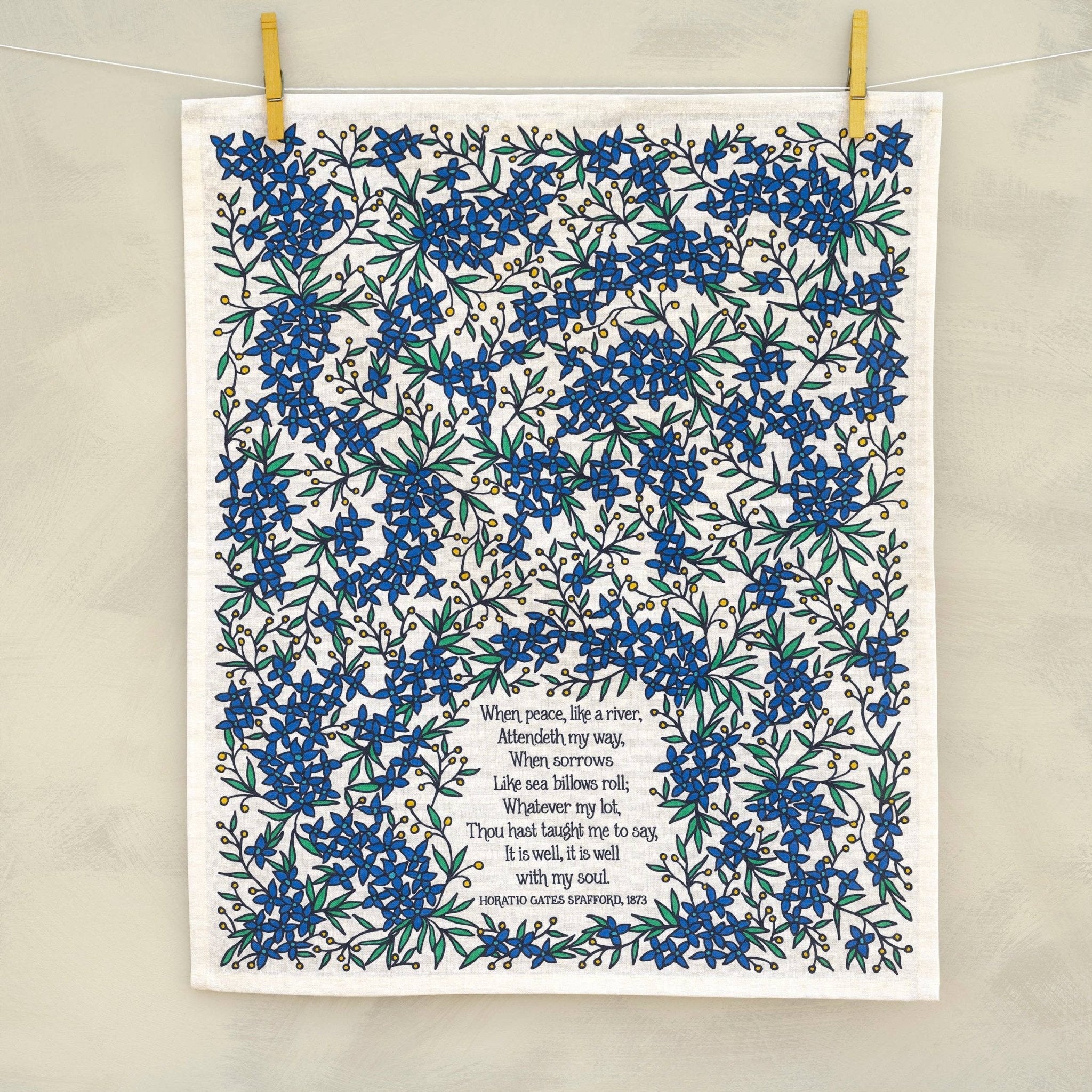 It Is Well Hymn Tea Towel - full color - From Me To You
