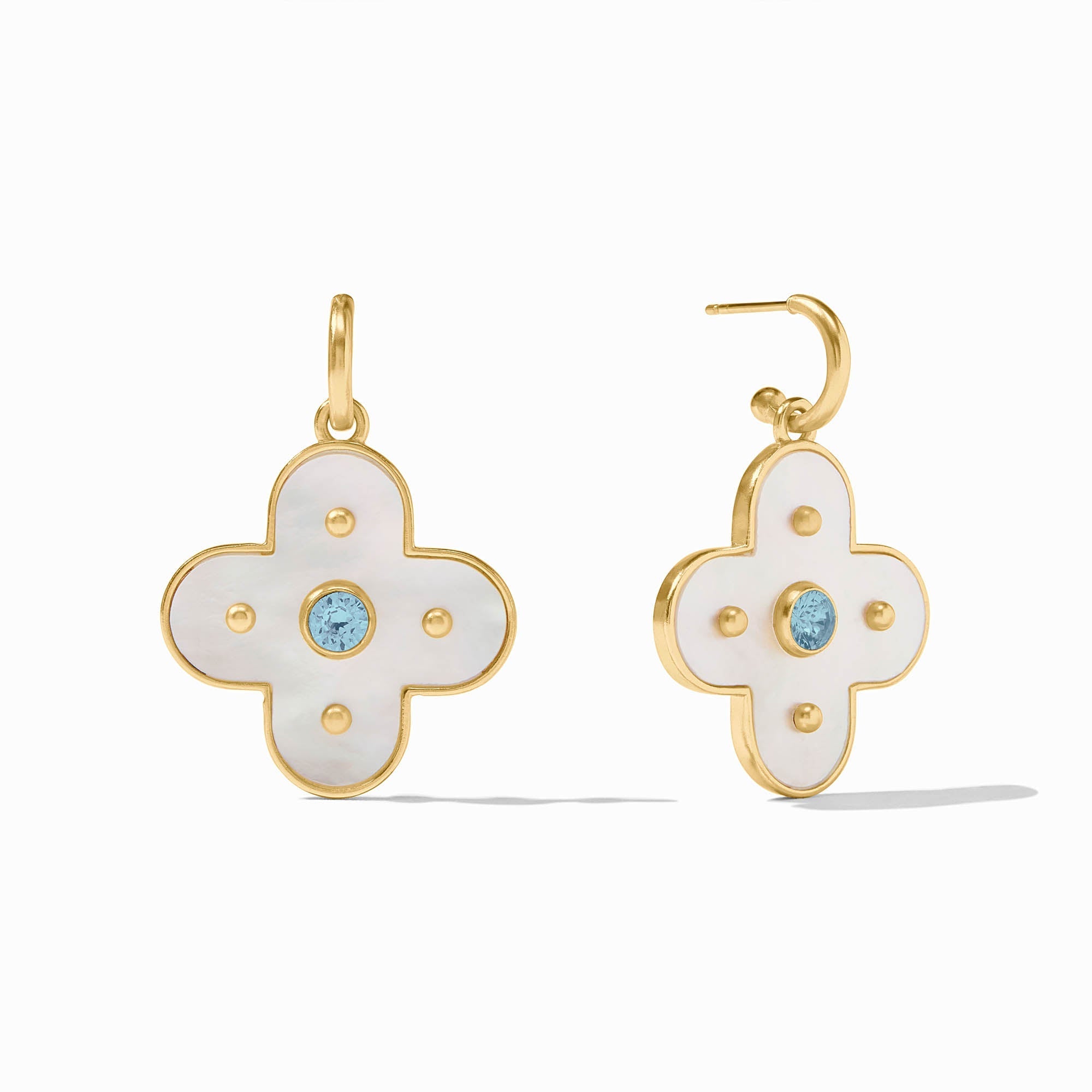 Julie Vos Colette Hoop & Charm Earring - Chalcedony Blue - OS - From Me To You