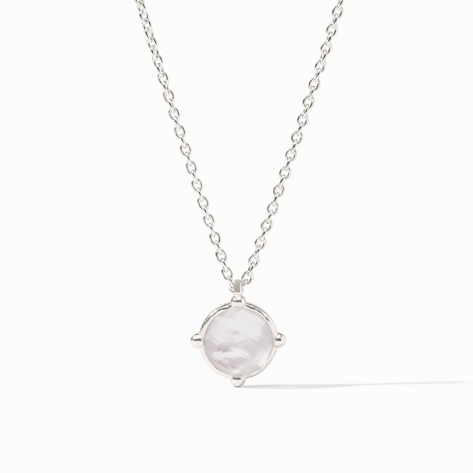 JULIE VOS Honeybee Solitaire Necklace SILVER - Iridescent Clear Crystal - From Me To You