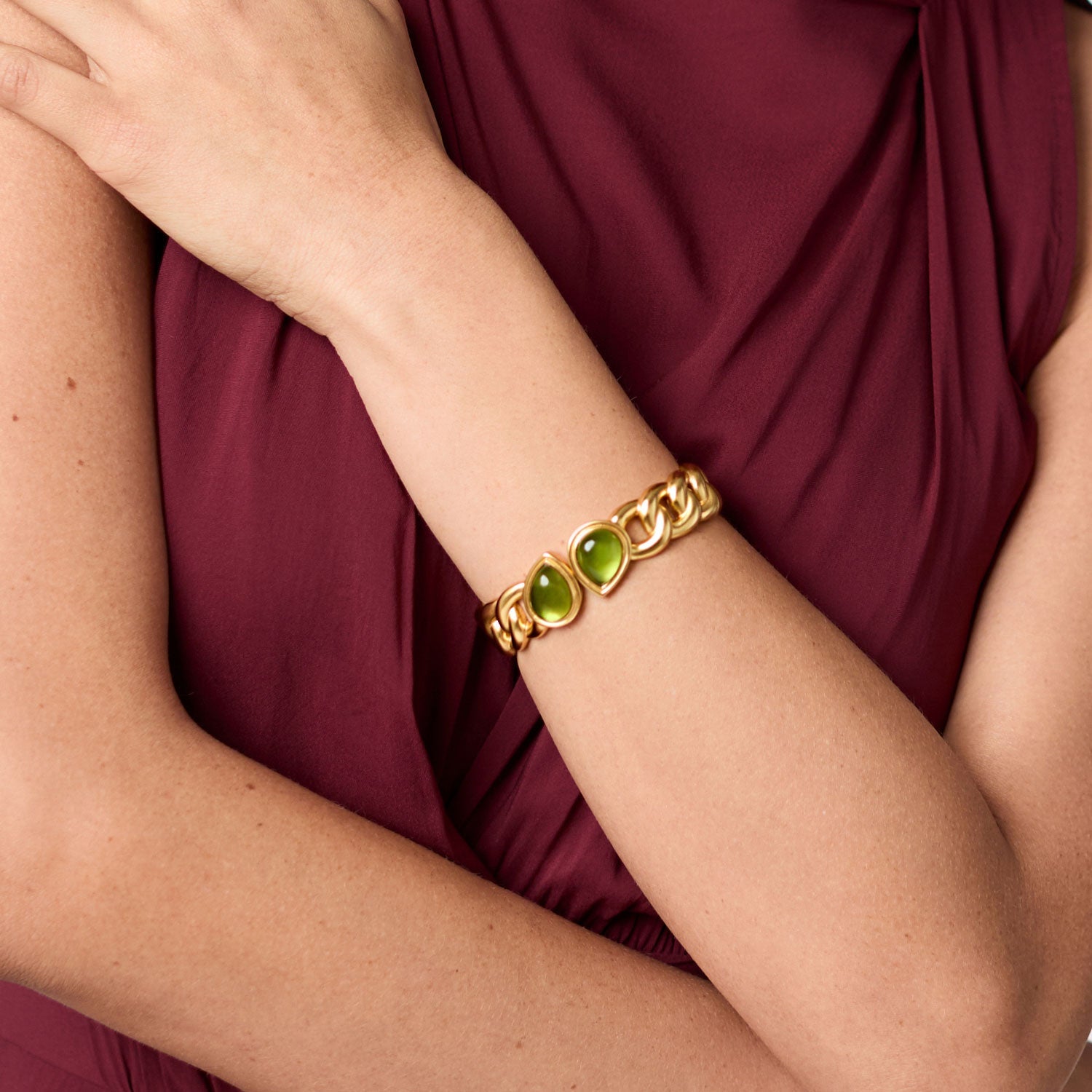 JULIE VOS JULIE VOS Dolce Hinge Bangle - Iridescent Palmetto Green - S - From Me To You