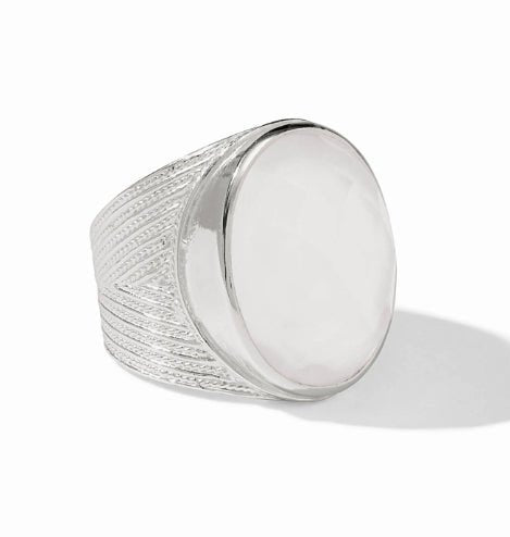 JULIE VOS Verona Statement Ring-Silver-Iridescent Clear Crystal - From Me To You