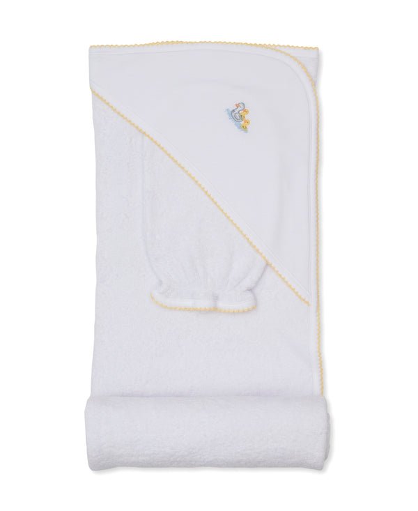 kissy kissy - Duck Pond Paddles Hooded Towel & Mitt Set - From Me To You