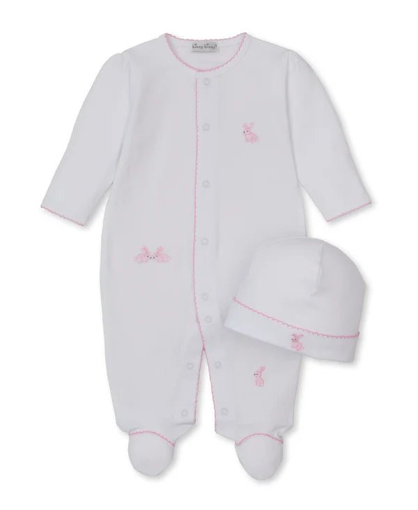 kissy kissy - Springtime Bunnies Footie with Hat Set (white and pink) - From Me To You