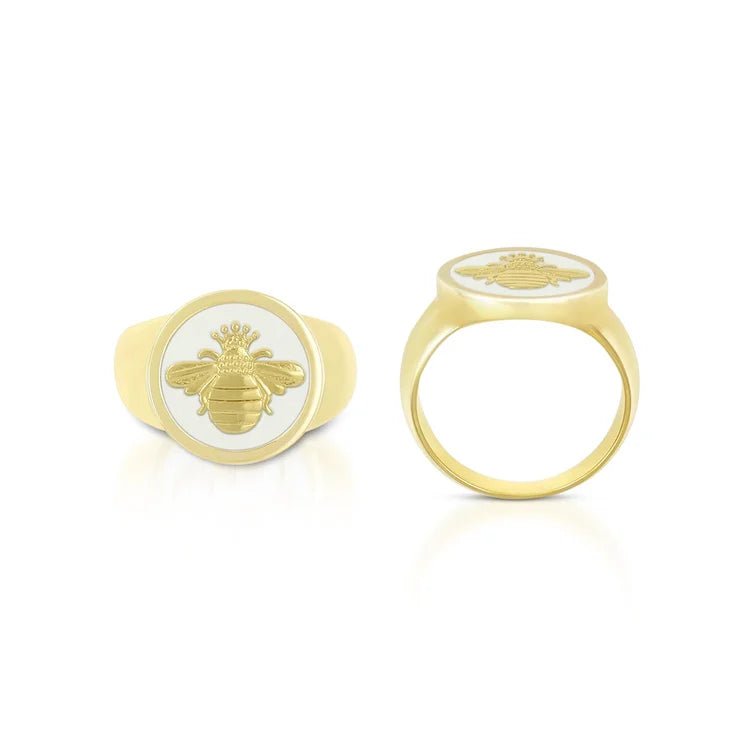 LOLA Queen Bee All Gold Alpine White 15mm Ring - From Me To You