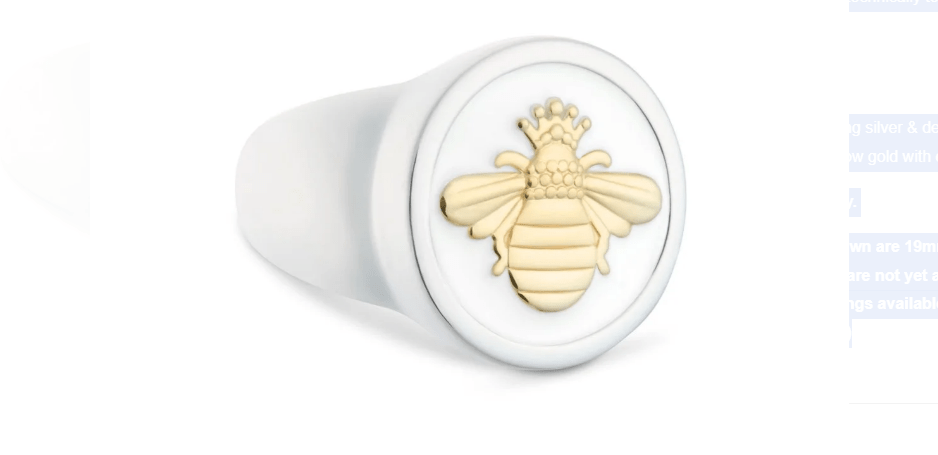 LOLA Queen Bee Gold Alpine White 15mm Ring - From Me To You