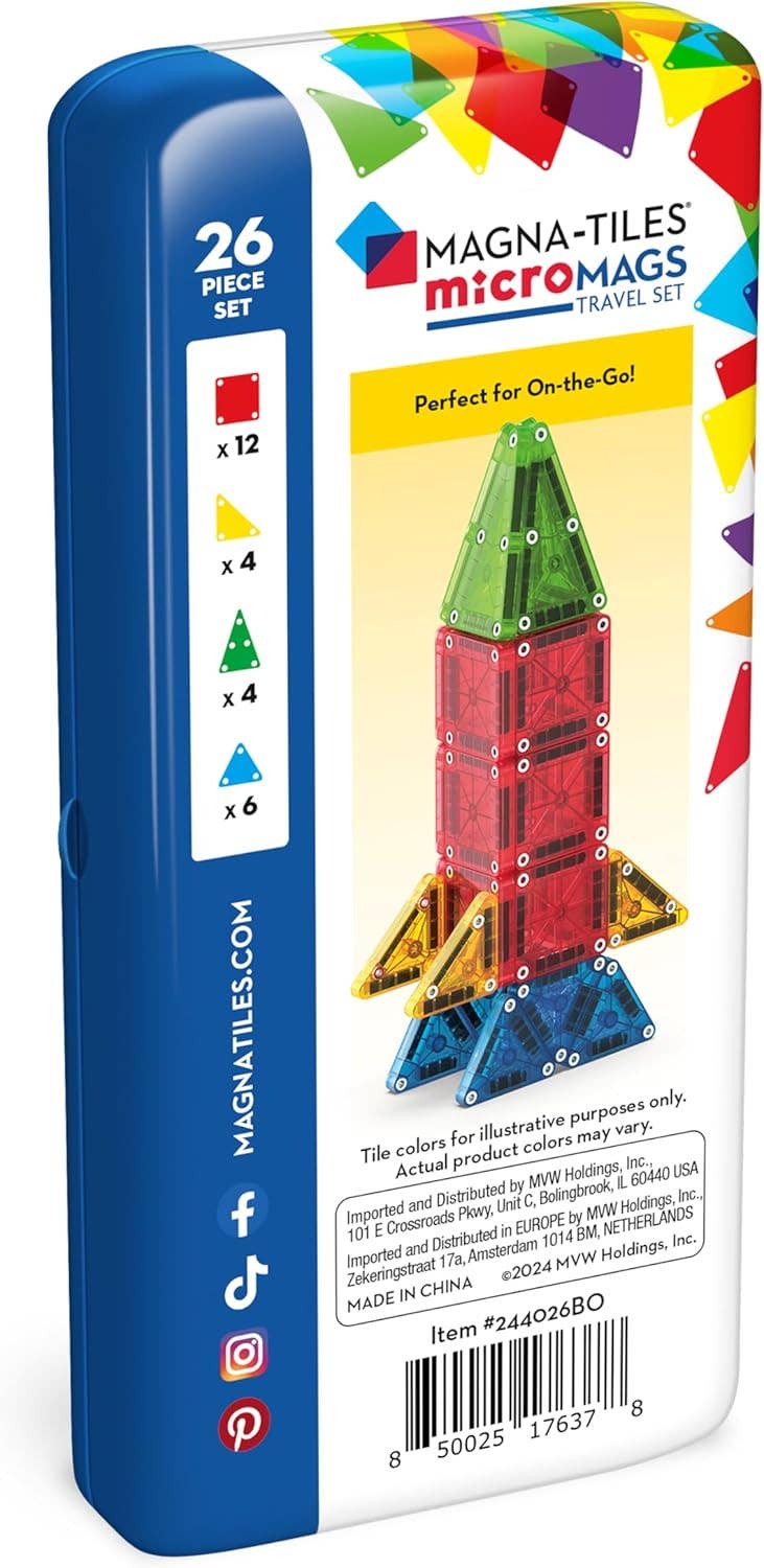 Magna - Tiles MicroMAGS 26 - Piece Travel Set - From Me To You