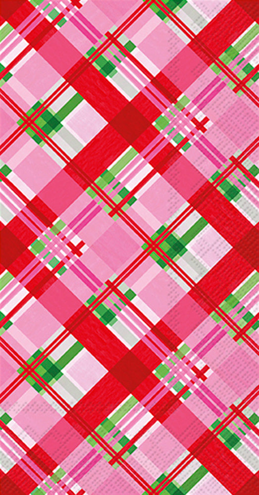 Boston International - Paper Guest Towels -Pink Plaid