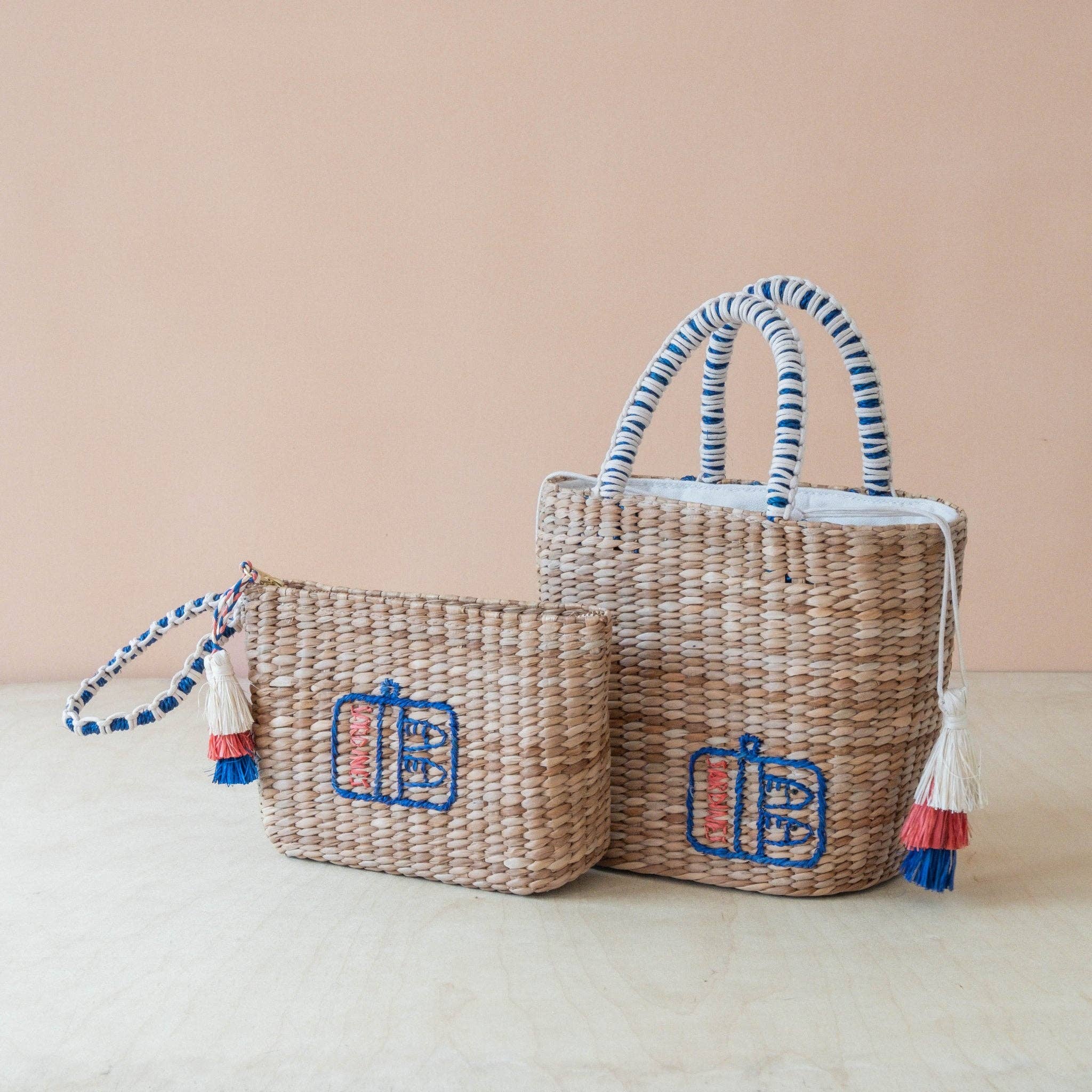 Mini Woven Tote Bag with Embroidered Sardine Can – Artisan Tote | LIKHÂ - From Me To You