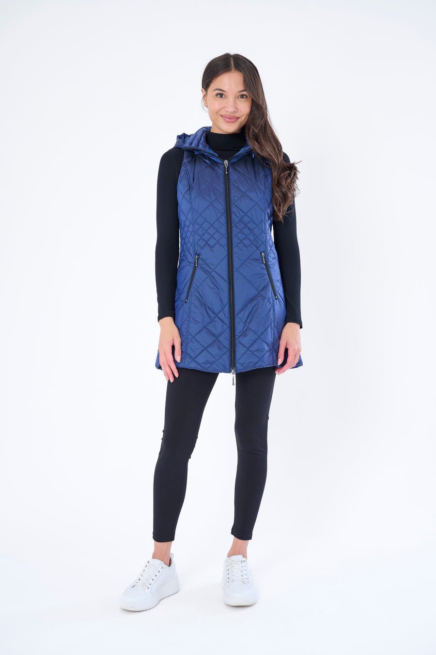 My Anorak - THE LONG QUILTED VEST - Dark Navy - From Me To You