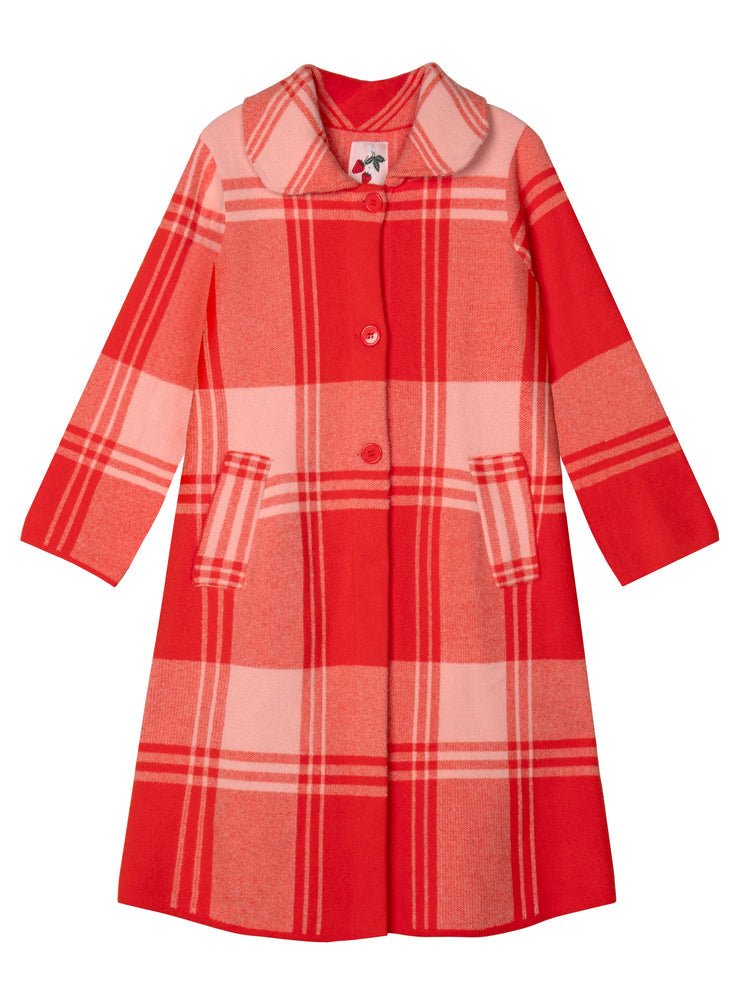 NATALIE coat Strawberry Pink Plaid - From Me To You
