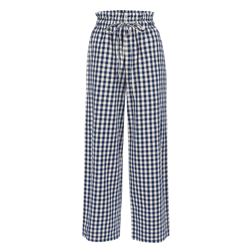 Navy Gingham Daphne Pant - From Me To You