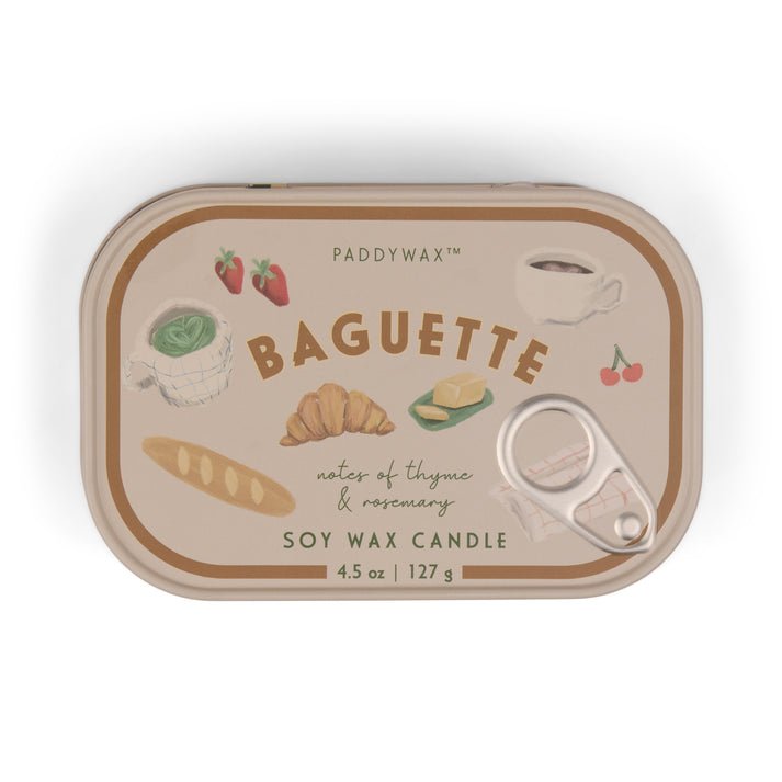 Paddywax - BISTRO 4.5 OZ PRINTED TIN - French Baguette - From Me To You