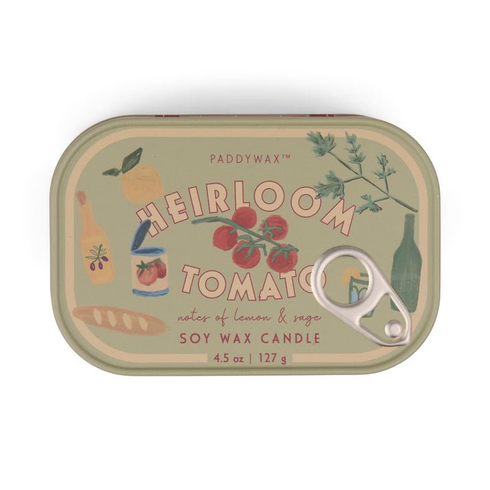 Paddywax - BISTRO 4.5 OZ PRINTED TIN - HEIRLOOM TOMATO - From Me To You