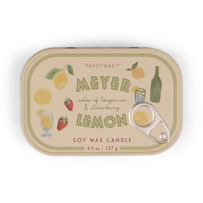 Paddywax - BISTRO 4.5 OZ PRINTED TIN - Meyer Lemon - From Me To You