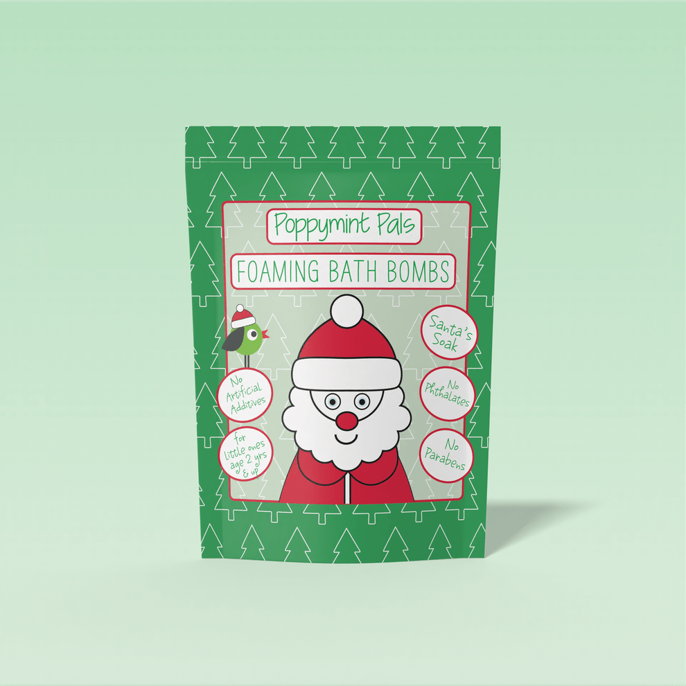 POPPYMINT Bath Bombs: Santa's Sleigh Foaming Beth Bombs - 2 Pack - From Me To You